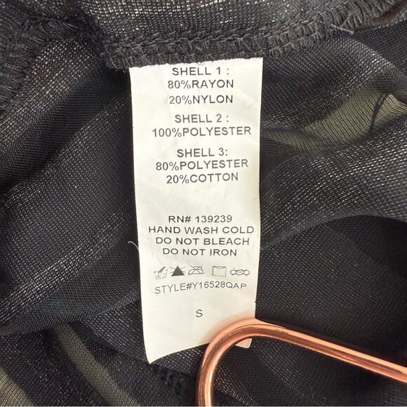 Do+Be Striped Burn Out Puff Sleeves Size Small Sheer Blouse Holiday Office Vixen - Picture 4 of 4